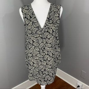 H&M Black/White Patterned Sleeveless Blouse